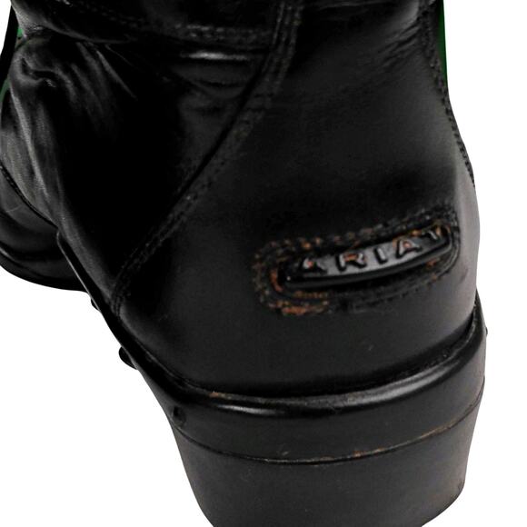 Ariat Womens Black Leather Riding Boots #55101 Equestrian Pull On Sz 7 1/2 F - Picture 4 of 6